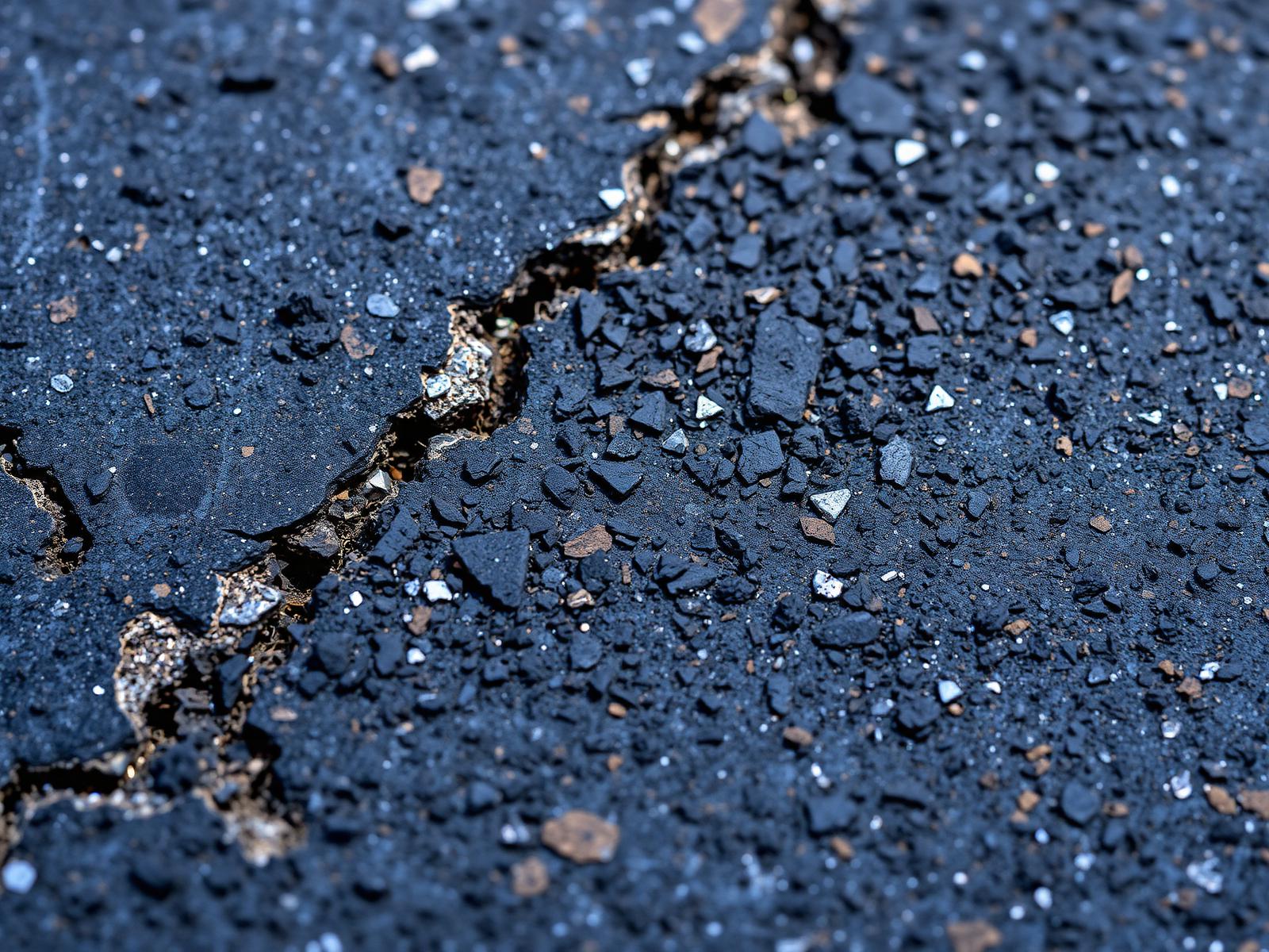 Macro detail of modified asphalt binder